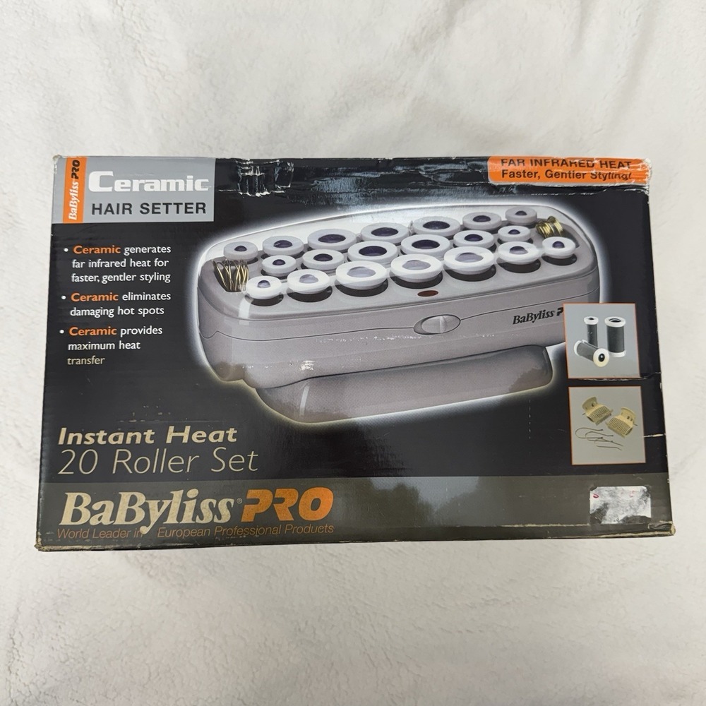 Babyliss Pro Ceramic Hair Rollers Set 12 Curlers Pageant Big Curls Instant Heat